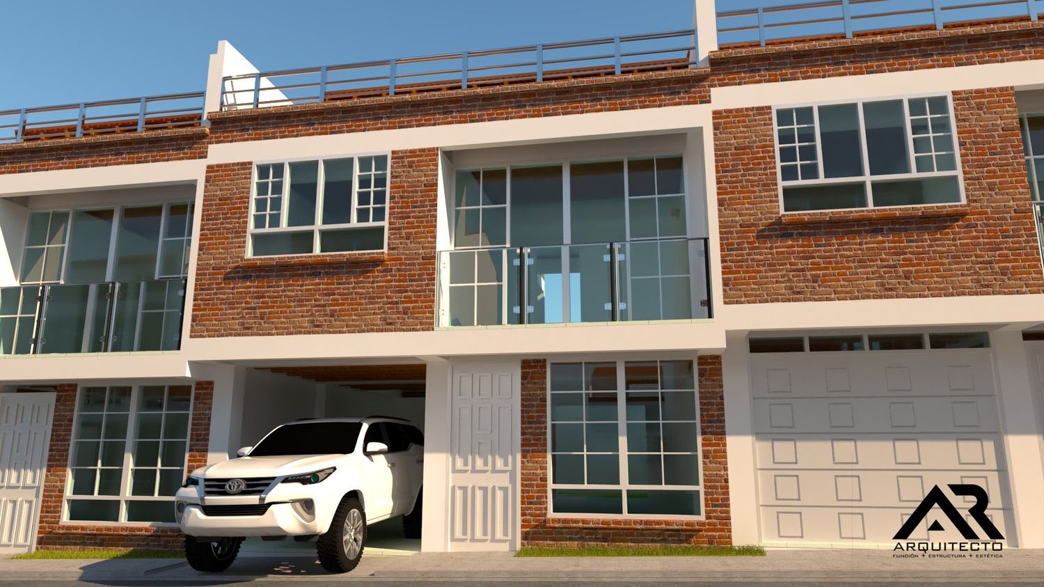 Casa urbanización Bella Isla, fachada en ladrillo